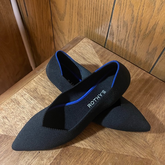 Rothy"s The Point Black Solid Flats -Size (8.5) -Good Condition - Picture 10 of 13
